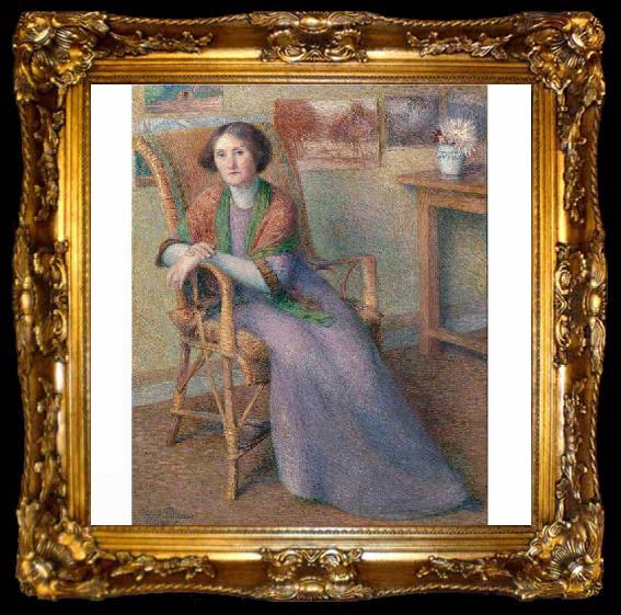 framed  Hippolyte Petitjean Portrait de sa femme, ta009-2